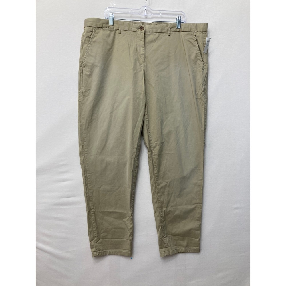 NWT Gap Broken In Straight Khakis Pants Womens size 20 Plus Tan Chino Stretch